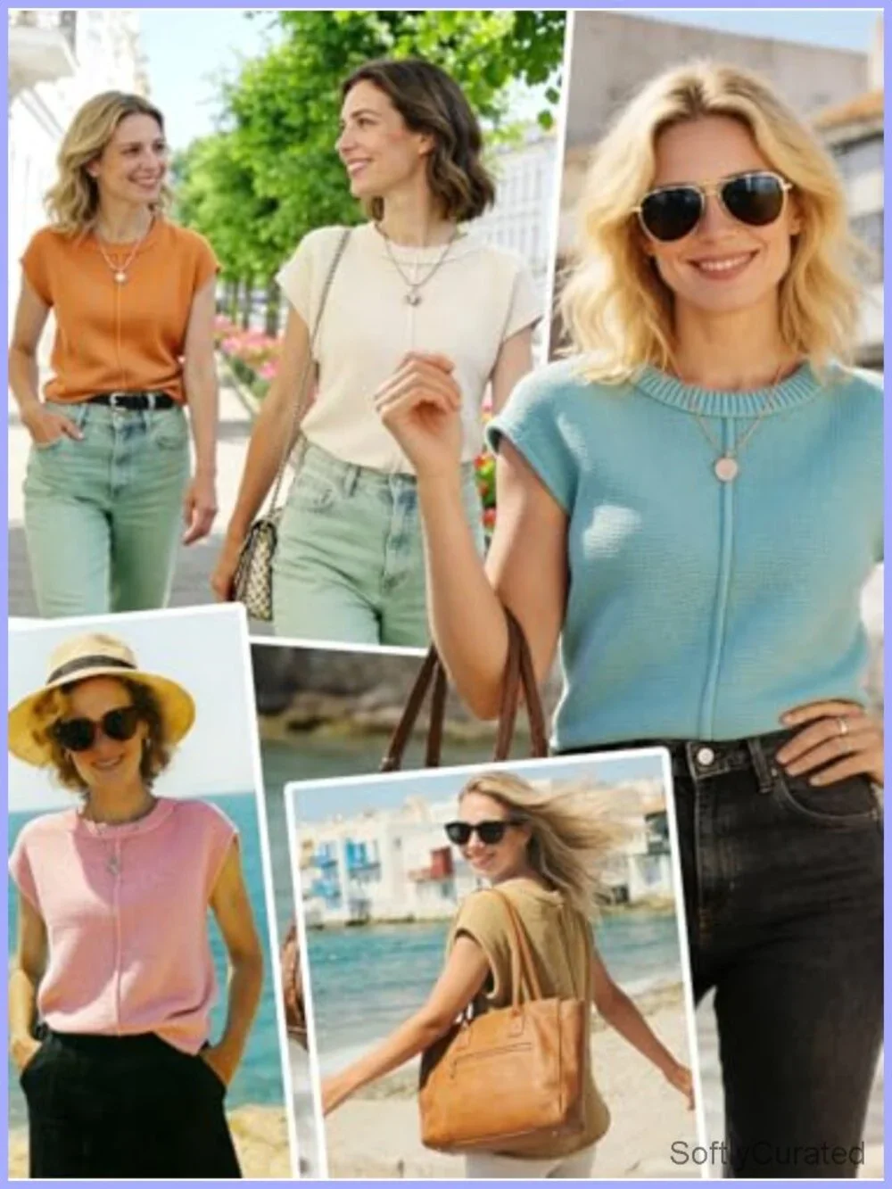 Crochet Crew Neck Cap Sleeve Sweater Vest Boho Western Trendy